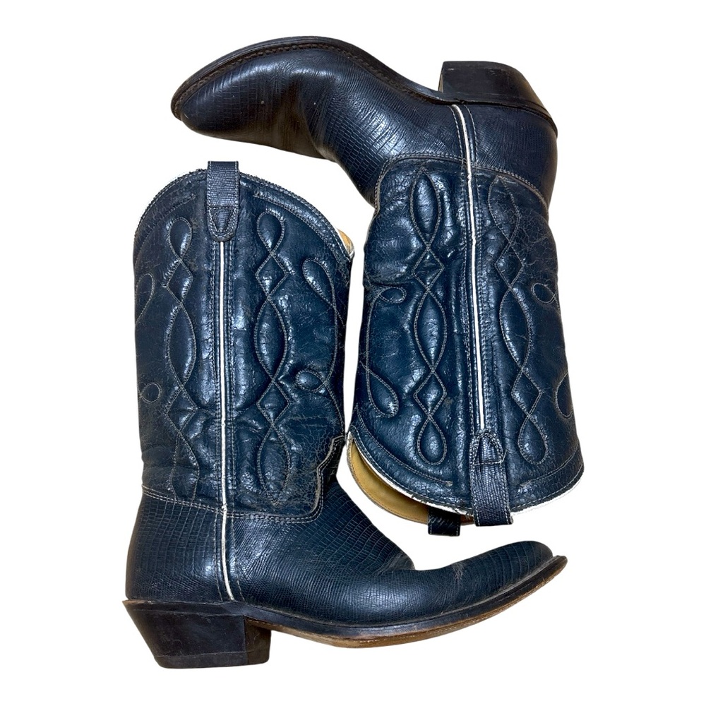 Unbranded Mens Leather Western Cowboy Pull On Boots